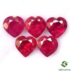 3.42 Cts Natural Ruby Heart Shape Cut 5x5 mm Lot 05 Pcs Deep Red Loose Gems GF