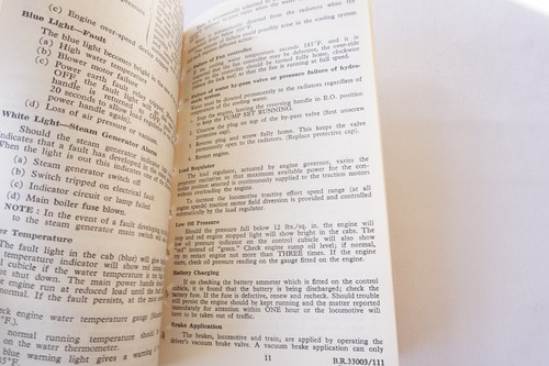 1963 Type 4 2500 HP Diesel Electric Loco Railway Drivers Manual Book - Picture 4 of 6