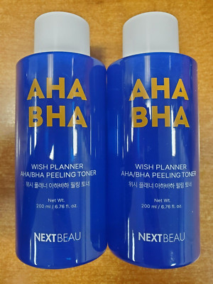 2 Pack: Nextbeau Wish Planner AHA/BHA Peeling Toner 6.76 oz. ea. Exp. 9/25 E3C