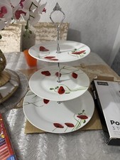 Red And White  3 Tier Cake Stand cupcakes display New With It’s Original Box