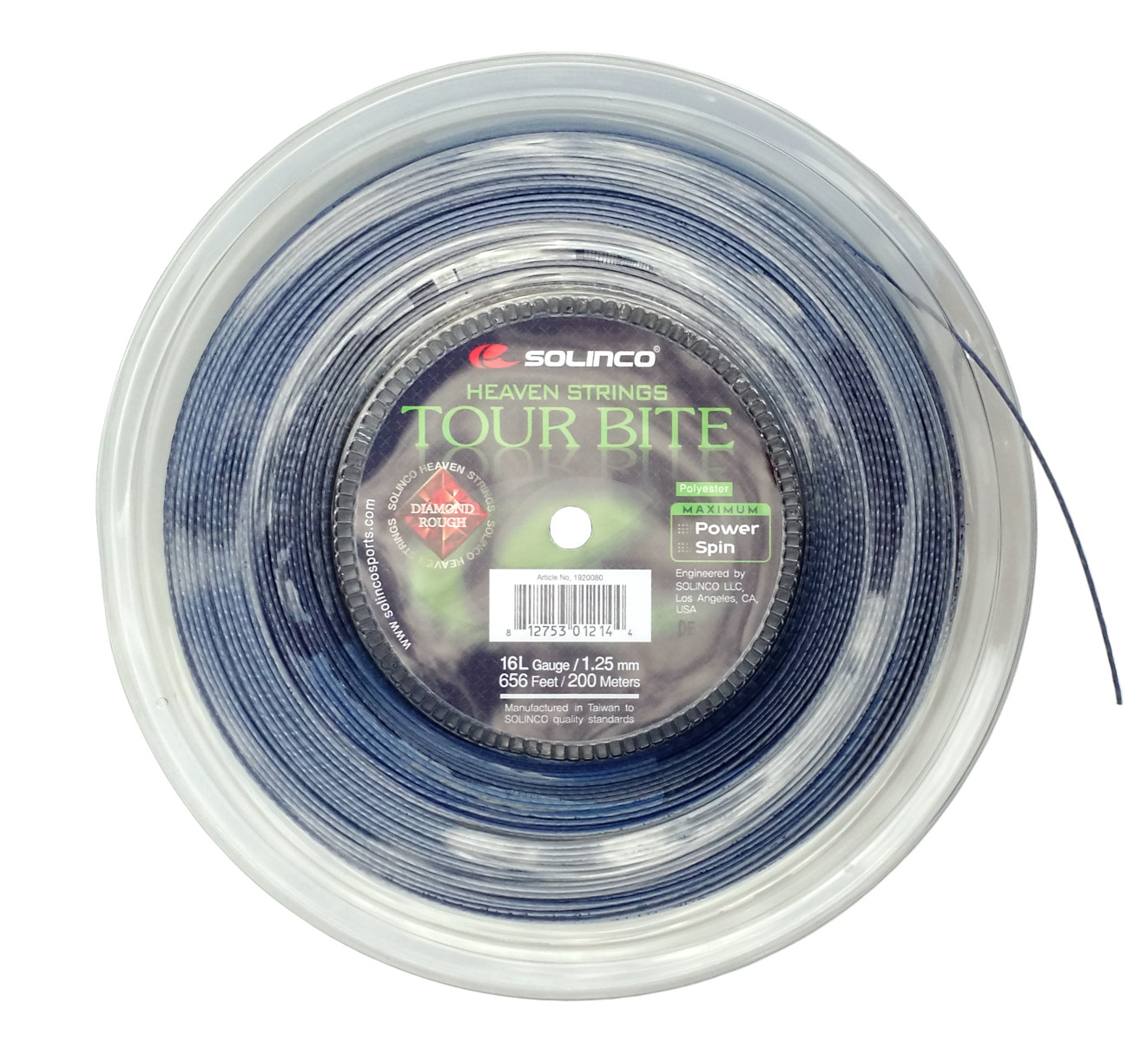 Solinco Tour Bite Diamond Rough Tennis String - 1.25mm / 16L - 200m Reel  Silver