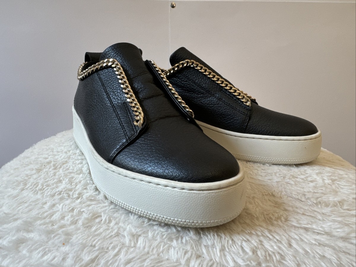 Stokton Yeti Leather Chain Link Sneakers size 36 Euro Size Made In Italy