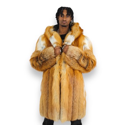 ジャケット・アウター real fox fur coat 90s Iconic Vintage 80s Fox Fur Coat Oversized Y2K Berlin Coat Designer