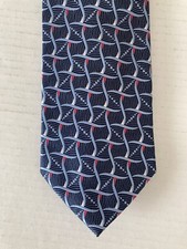 Bruno Piattelli Men's Necktie Tie Silk Blue Red Geometric Wide
