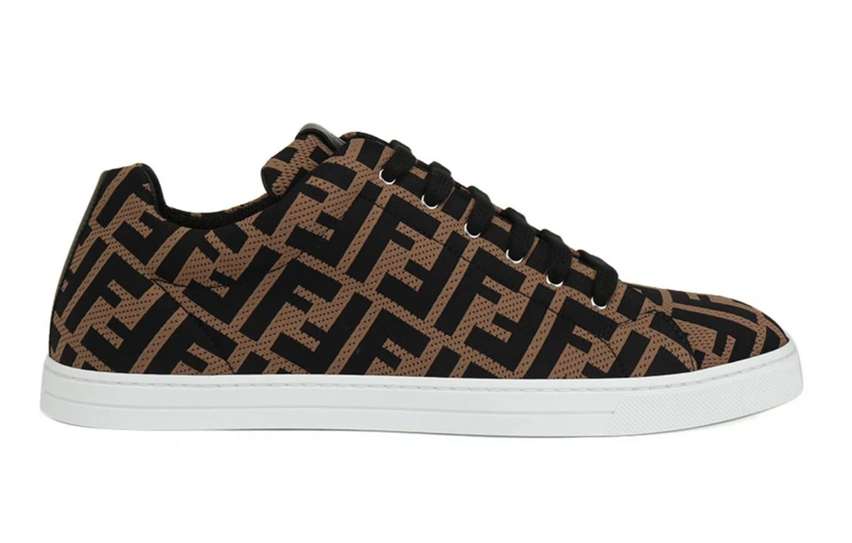 Fendi Forever Allover Logo Monogram Tabacco Brown Black Low Top