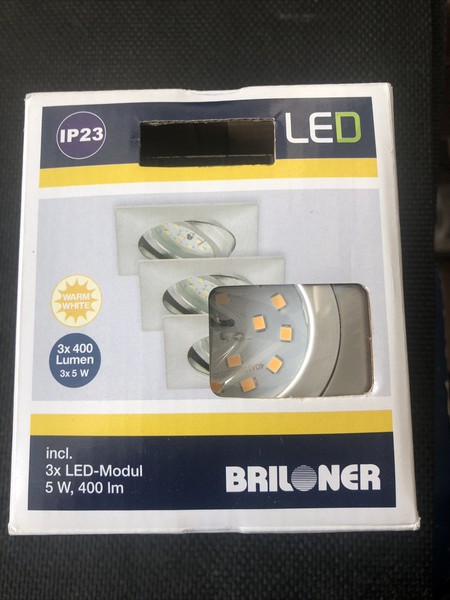 3X Briloner 7210-039 Alu 3X 5W Set Led Einbaustrahler Led Einbauleuchte 1200Lm-image