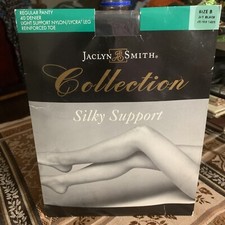 New Vintage Jaclyn Smith Silky Pantyhose Light Support Size B Jet Black