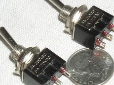 2 NEW SINGLE POLE MINI SPDT SPRING TOGGLE ON-MOMENTARY SWITCH 6 A AMP 6A ON-MOM