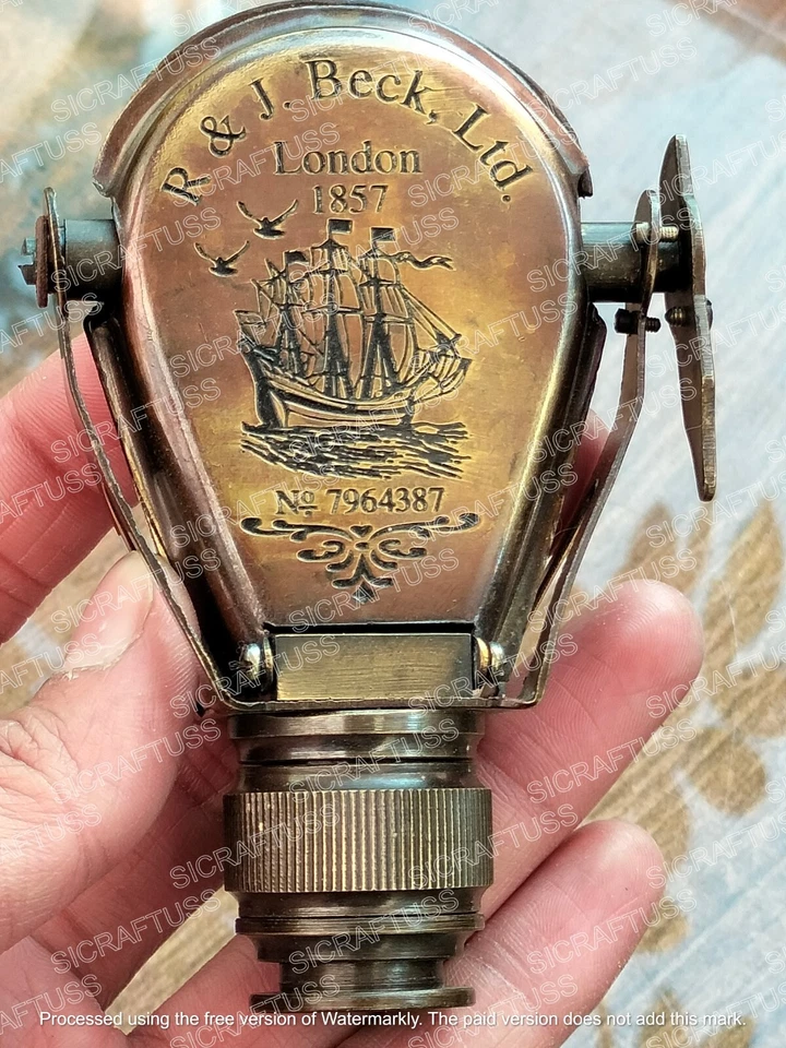 1857 Antique Monocular Brass Binocular Telescope Vintage Spyglass - Image 4 of 4