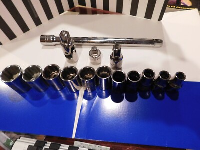 Craftsman G2D & GK  1/2'' Drive SAE 14pc Socket Set 12 Point USA Made Easy View #