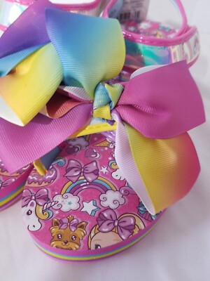 Sandales Jojo Siwa Nickelodeon - Taille Enfant 4 - Arc-en-ciel - À Talon Zip - Neuf Sans Emballage