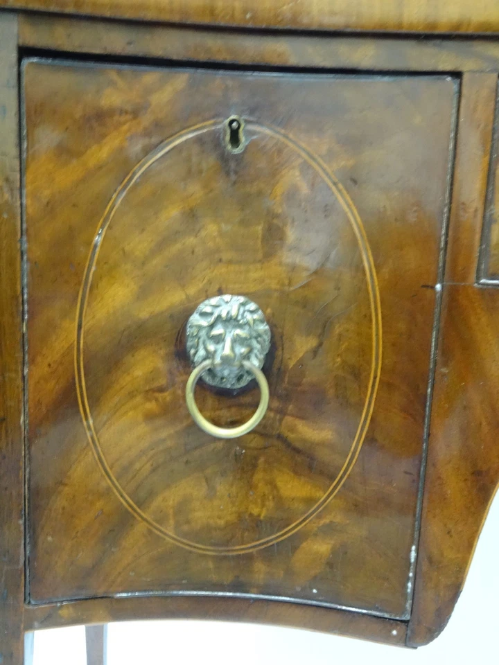 RARO APARADOR ANTIGUO 18 c. GEORGE III CAOBA CON INCRUSTACIONES BLANCO HEPPLE c .1780 Foto 4 de 4