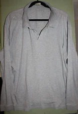 L.L. Bean Polo Shirt Mens XL Long Sleeve Gray 100% Pima Cotton 262175