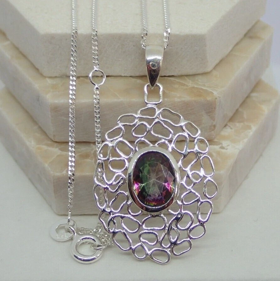 Silver shop topaz pendant