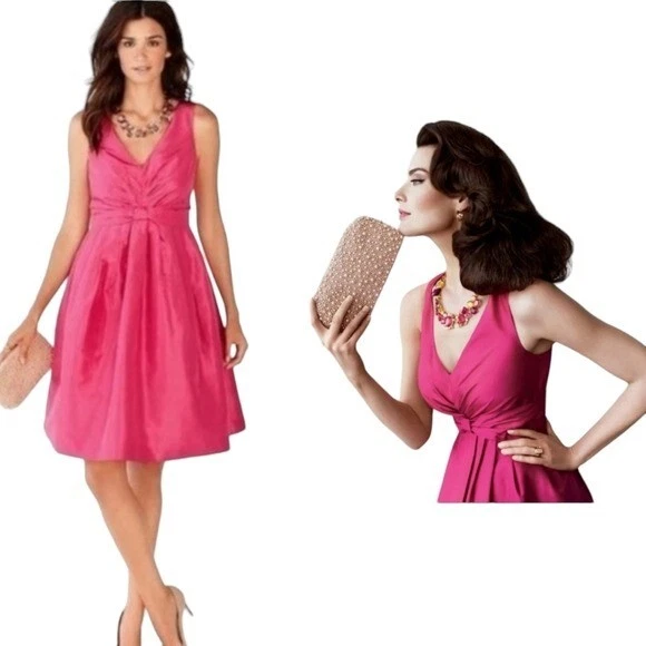 Banana Republic MADMEN Silk Pink Betty Draper Fit and Flare Dress
