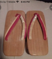 Vintage Japanese Geisha Kimono Wooden Sandals In Great Condition