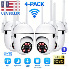 4Pack Wireless 2.4G WiFi Security Camera System Smart Outdoor Night Vision 1080P