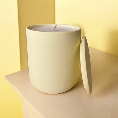 Coco Vanilla Scented Candle | Handmade Soy Candle in Ceramic Jar with Lid