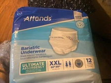 Attends Bariatric Adult Disposable Underwear XXL Super Absorbent  48 Ct(4 Pks )