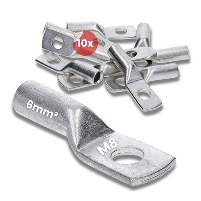 10 Stück Kalitec DR6-8 Press-Kabelschuh 6mm² M8 I Verbinder nach DIN 46235 I M