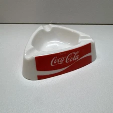 French Coca-Cola White & Red Ashtray Buvez Enjoy Advertising Soda Triangle