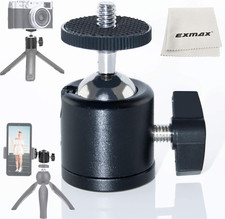 360  Mini Tripod Ball Head 1/4" Screw Mount Aluminum Swivel Camera Bracket Black