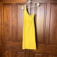 Nine West butter yellow one shoulder sleeveless bodycon dress size XL *spot