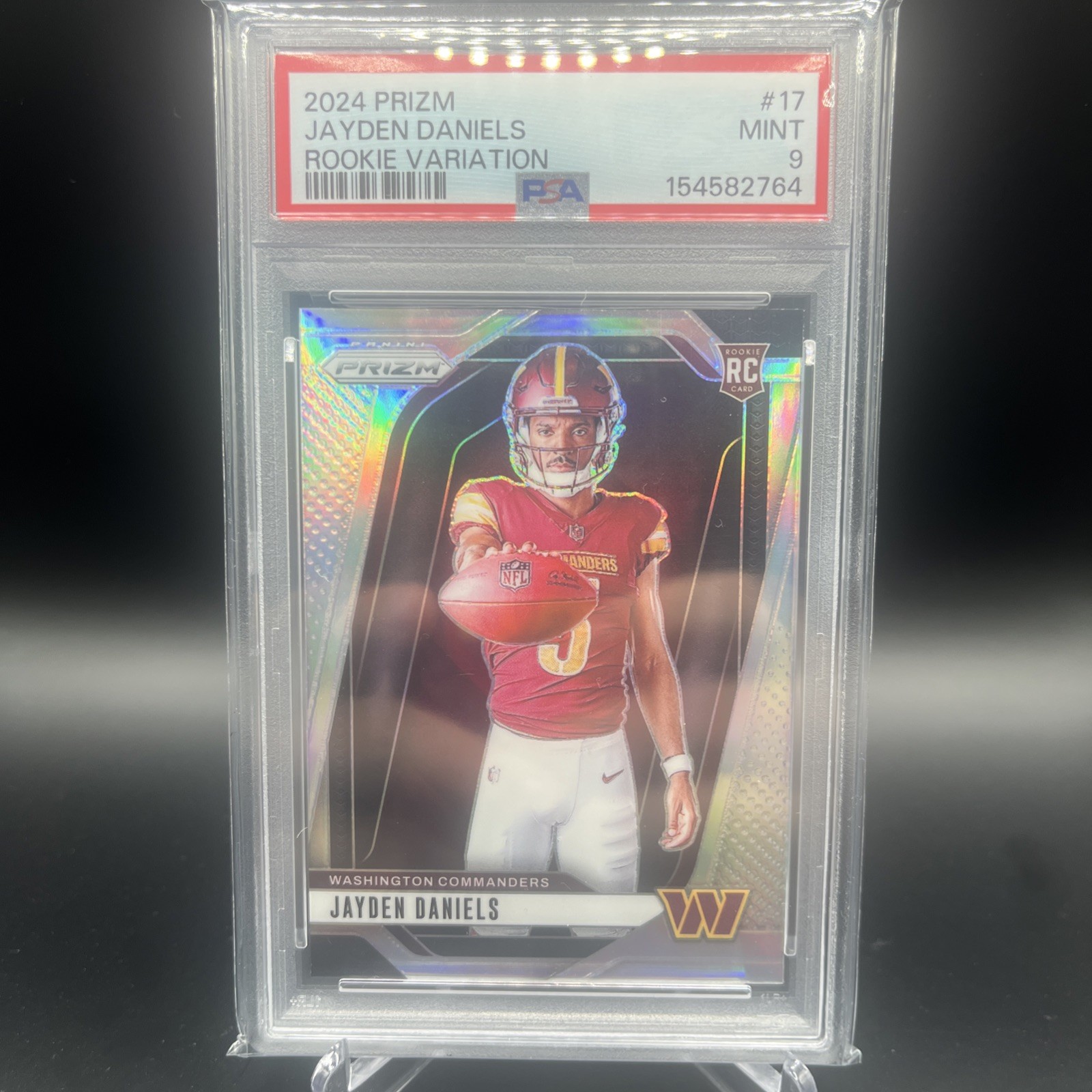 2024 Panini Prizm Rookie Variations Jayden Daniels #17 Silver Prizm (RC) PSA 9