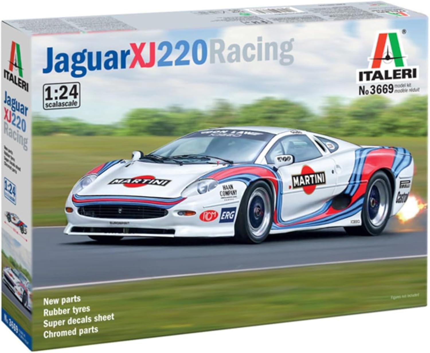 Italeri 3669 1/24 Scale Sports Car Model Kit Martini Jaguar XJ220 Racing GT - Image 10