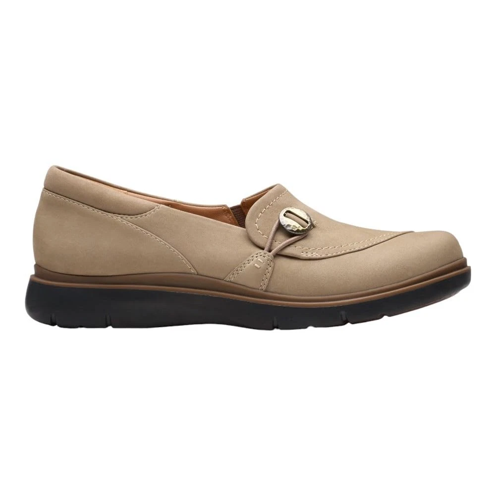 Mocassino donna Clarks Certina Ease slip on nabuk ciottoli taglia 9