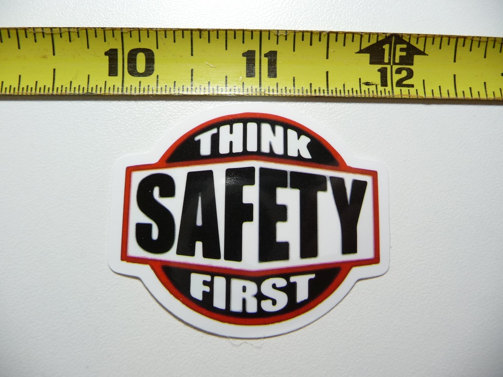 THINK SAFETY FIRST WARNING CAUTION DECAL STICKER JOB WORK OCCUPATION