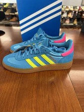 adidas Women's Originals HANDBALL SPEZIAL SHOES Sky Rush/Solar Yellow Size 9