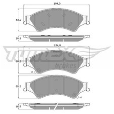 Satz Bremsbeläge Bremsklötze vorne für Ford Ranger TKE | 23936688