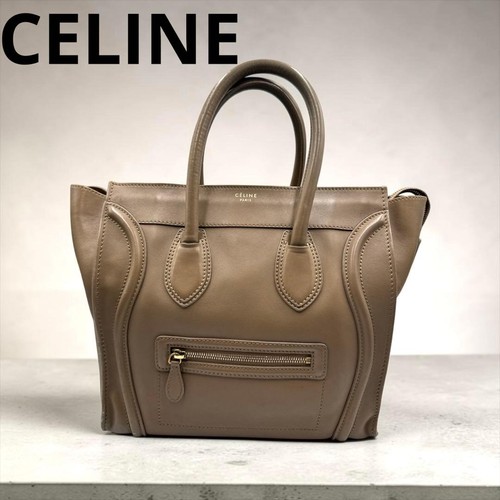 CELINE Luggage Micro Shopper Beige Popular Color Elegant