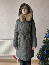 Burberry Brit Fur Ski Down Puffer Nova Check Parka Jacket