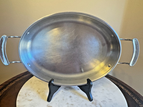 Commercial Heavy Duty Vollrath 49412 2 qt 6 oz Oval Stainless Pan Roast Pan NSF