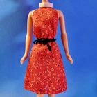 Vintage My First Barbie Fashions #3673 Red Halter Dress 1981