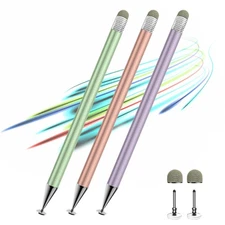 Pen for Touchscreen,3pcs 2in1 High Precision Green/Purple/Rose Gold