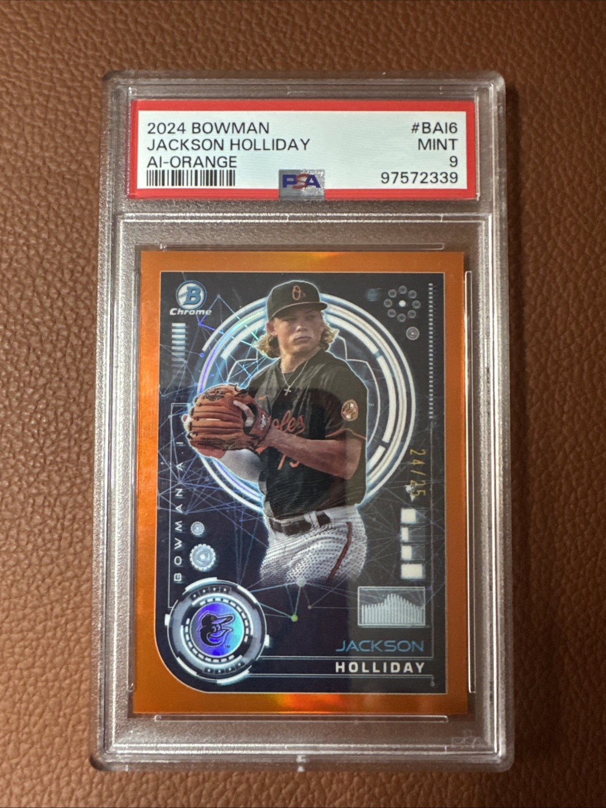2024 Bowman Chrome Jackson Holliday Orange AI /25 Psa 9