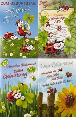 Grußkarte Glückwunschkarte Geburtstag viel Glück Freude Liebe günstig V-42