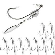 10Pcs Underspin Jig Head Swimbait Hooks Bass Trout Weighted Fishing Hook Lures