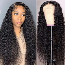 Krkryq 22 Inch Deep Wave Lace Front Wigs Human Hair 200 Density 13X6 Hd