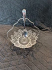 Vintage Federal Glass Pedal Crystal Cut  Glass Condiment Set W/ Spoon