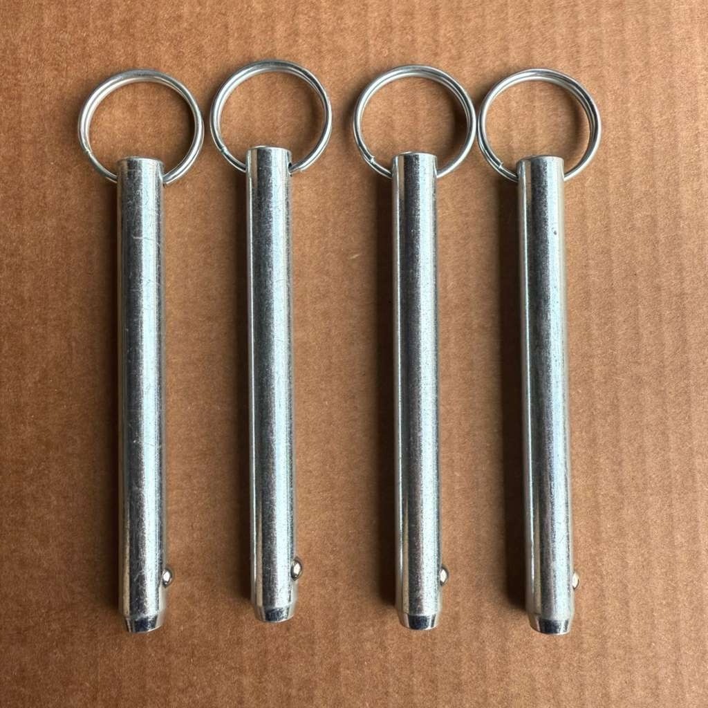 Lot of 4 1/2” x 4” Quick Release Detent Pins Zinc Plated Locking Pin
