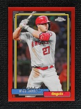 2021 Update 1992 Topps Redux Chrome Red Border 24/70 Mike Trout #TC92-3 06bg