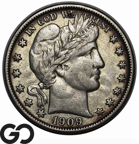 1909-O Barber Half Dollar Better Date, XF Bids: 650