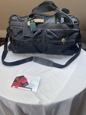Coach Black Nylon Leather Trimmed Luggage Carry On Weekender Duffle Bag