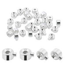 30 Pcs Crimp Beads for Jewelry Making - Silver 3.2mm Locker Seperator silver