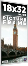 18x32 Frame White Real Wood Picture Frame Width 0.75 inches  Interior Frame Dep