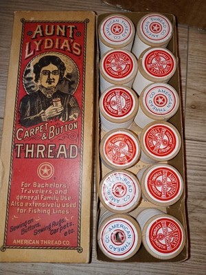 Aunt Lydias Carpet and Button Thread Vintage full spools American Thread Co.